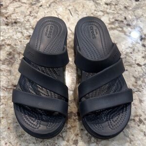 CROCS Black Women's Wedges
